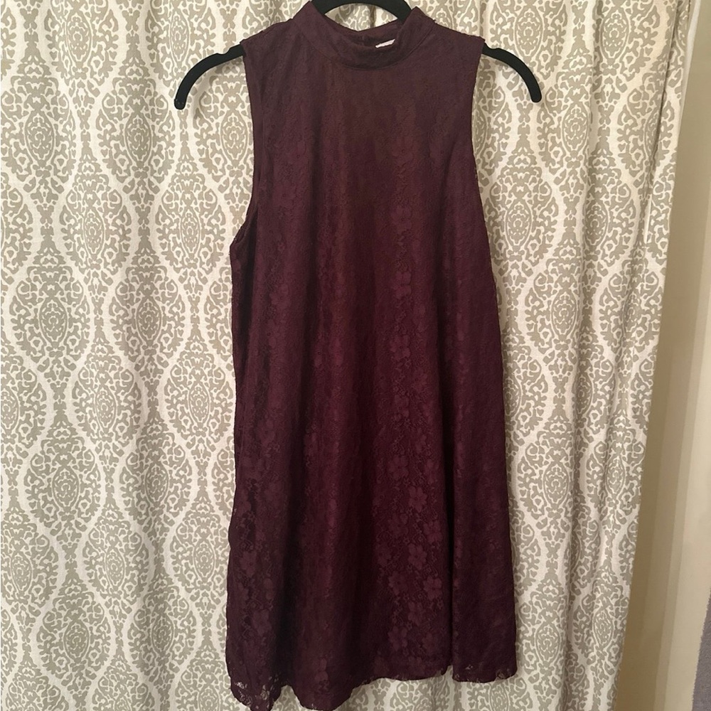 Neck High Mini Dress